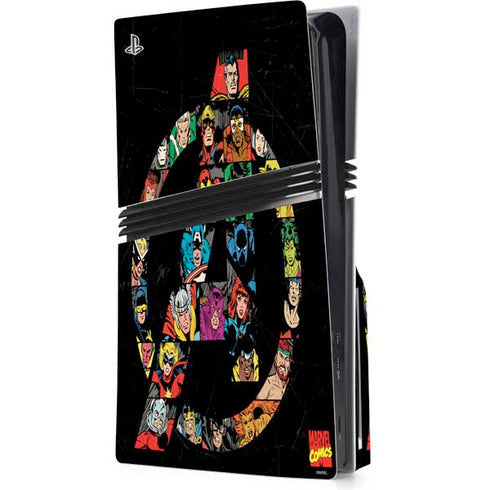 Marvel Classic Comics Avengers Logo PlayStation PS5 Skins